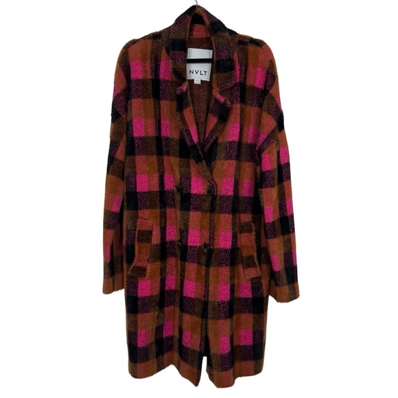 Anthropologie NVLT Double Breasted Plaid Coatigan NWOT - Picture 2 of 6